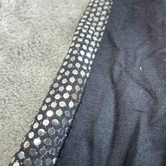 Coin 1804 Black Maxi Skirt With Silver Sequin Side Trim 1X NWT 4972 - Picture 6 of 10